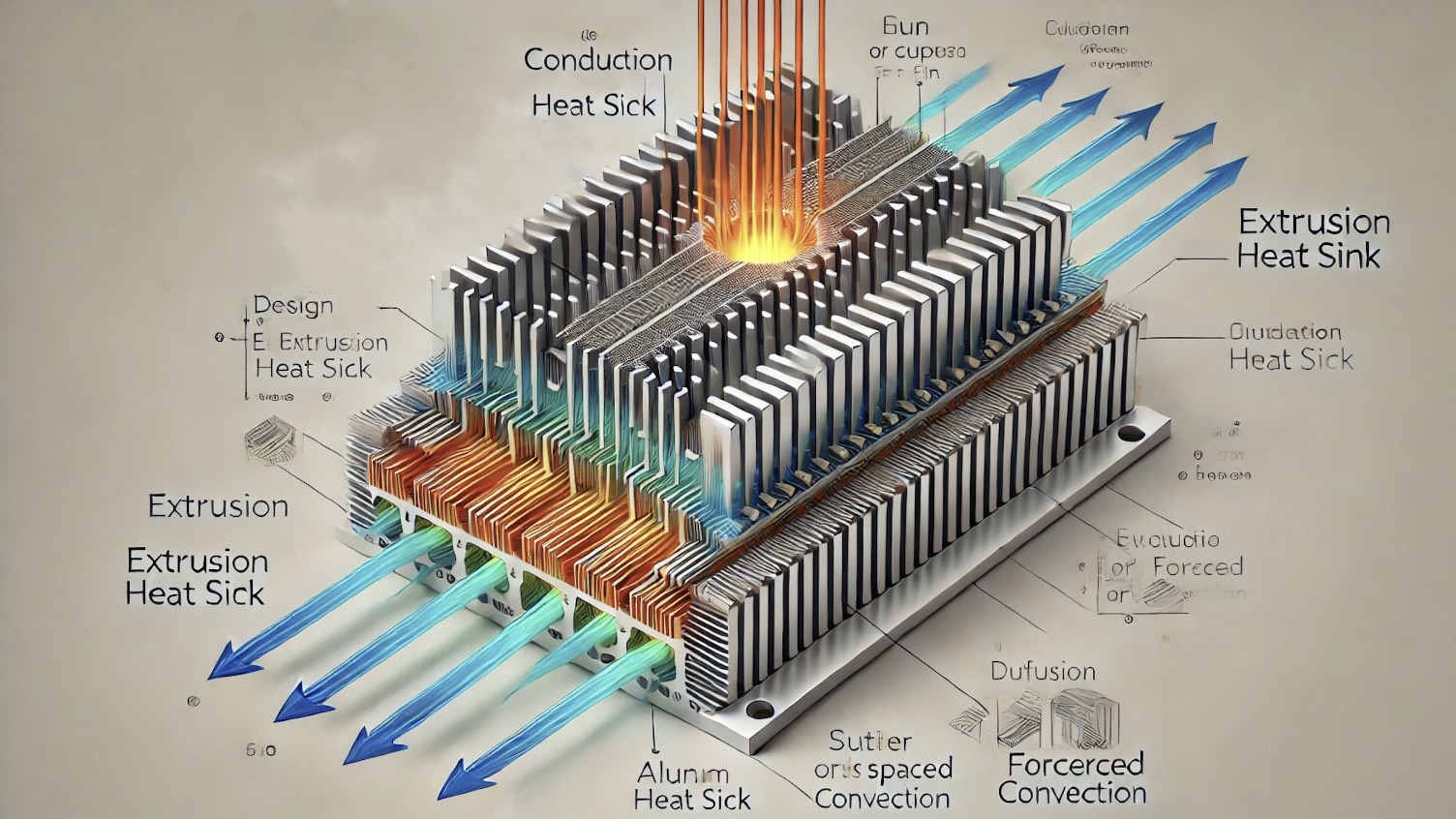 The principle of extruded heatsink